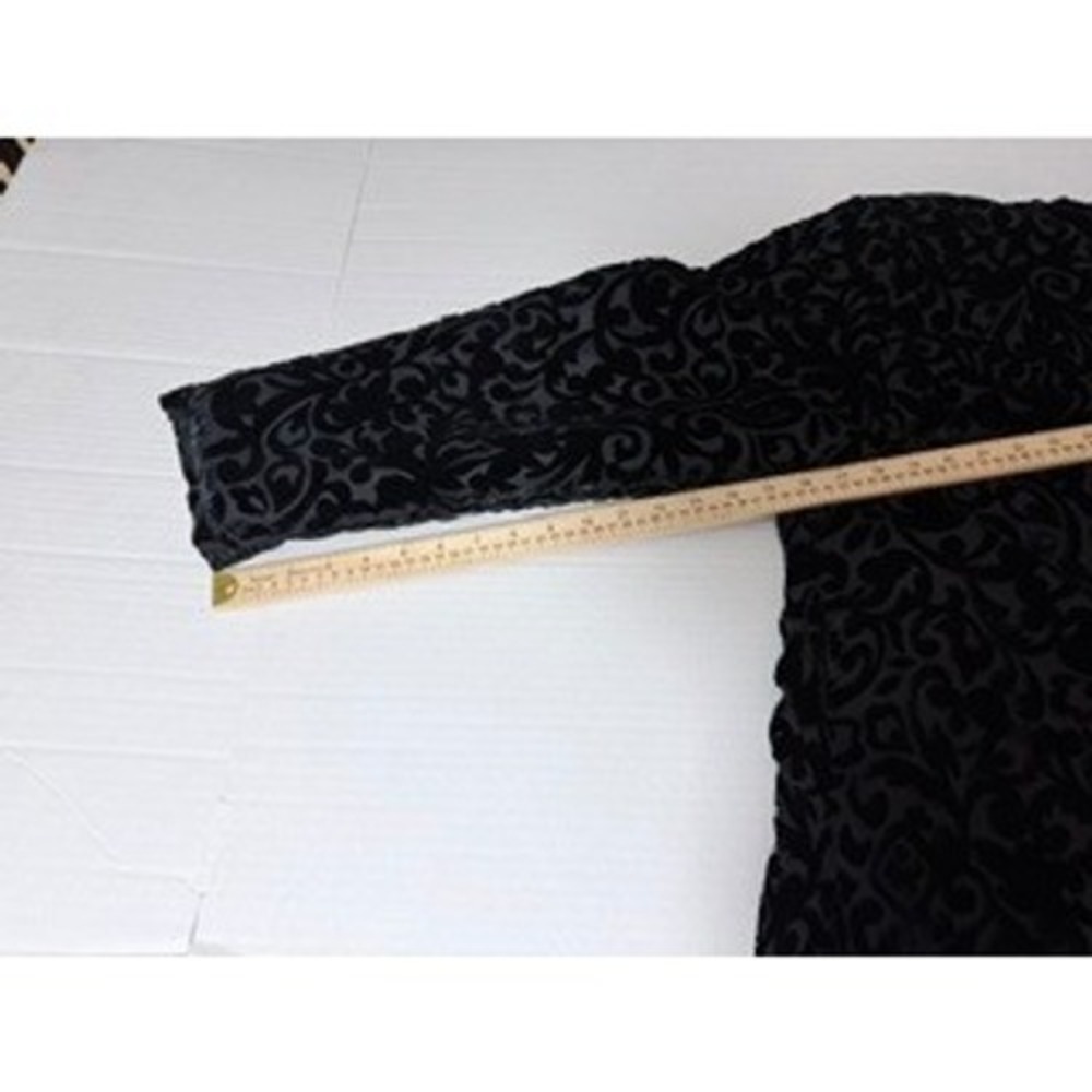 Heaven XXL Black Grey Burnout Velvet Damask Quilted Jacket Frog Button Mandarin - Picture 4 of 8